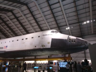 Shuttle!! Brandon and I have seen the Endeavor, the Atlantis in Florida, and the Discovery in Washington DC. One more to go!