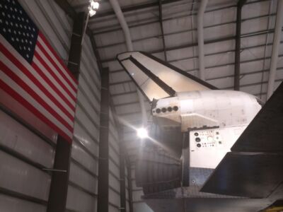 Shuttle!! Brandon and I have seen the Endeavor, the Atlantis in Florida, and the Discovery in Washington DC. One more to go!